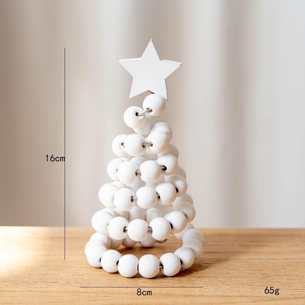 

5 цветов Рождественские украшения Деревянные бусины Рождественская елка Рождество белый