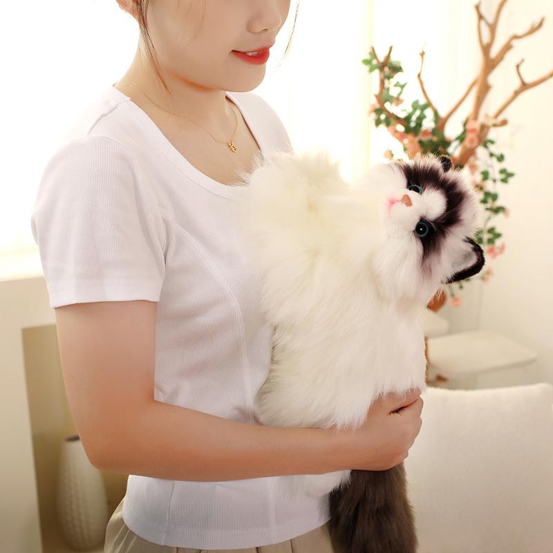 Søt Simulering Plysj Klutdukke Katteleke Myk Tegneserie Kosedyr Fluffy Hjemmedekor Gaver Til Jente