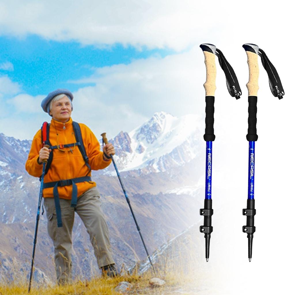 1pc Adjustable Walking Trekking Poles Aluminum Alloys Trekking Poles Telescopic Climbing Stick for Hiking and Hunting