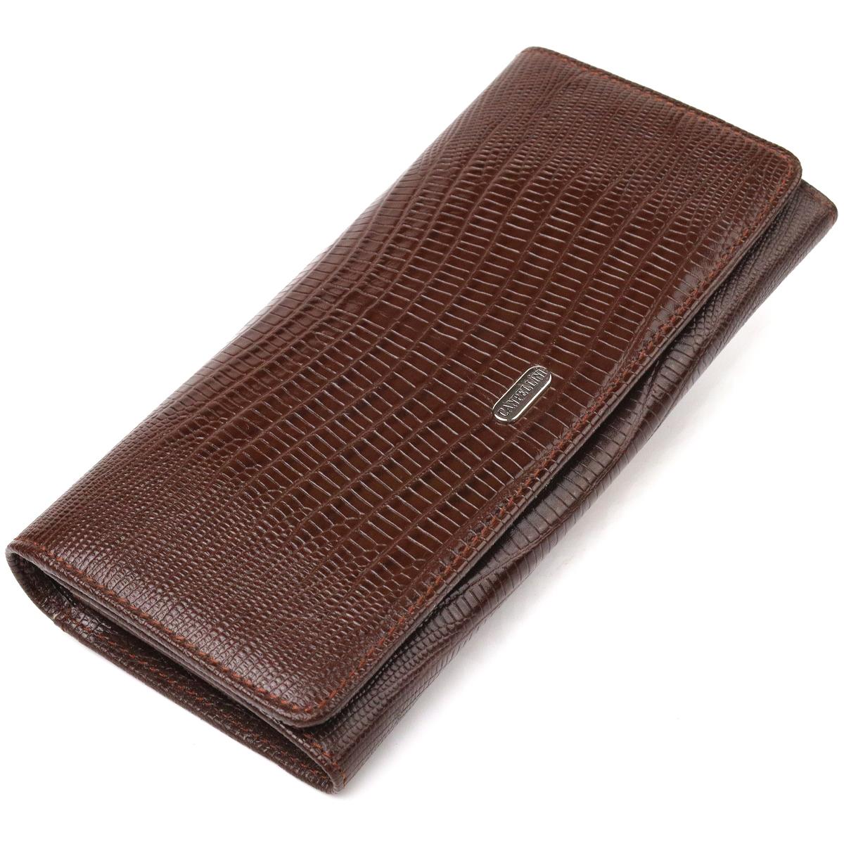 

Стильний жіночий гаманець із натуральної фактурної шкіри CANPELLINI Wallet 21607 Коричневий
