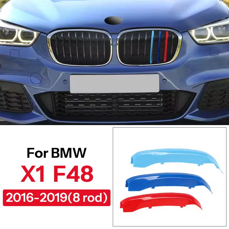 For BMW X1 X2 X3 X4 X5 X6 X7 E84 F48 F49 F39 E83 F25 G01 F26 G02 E70 F15 E53 G05 E71 E72 F16 G06 G07 3Pcs Car Grille Trim Strip