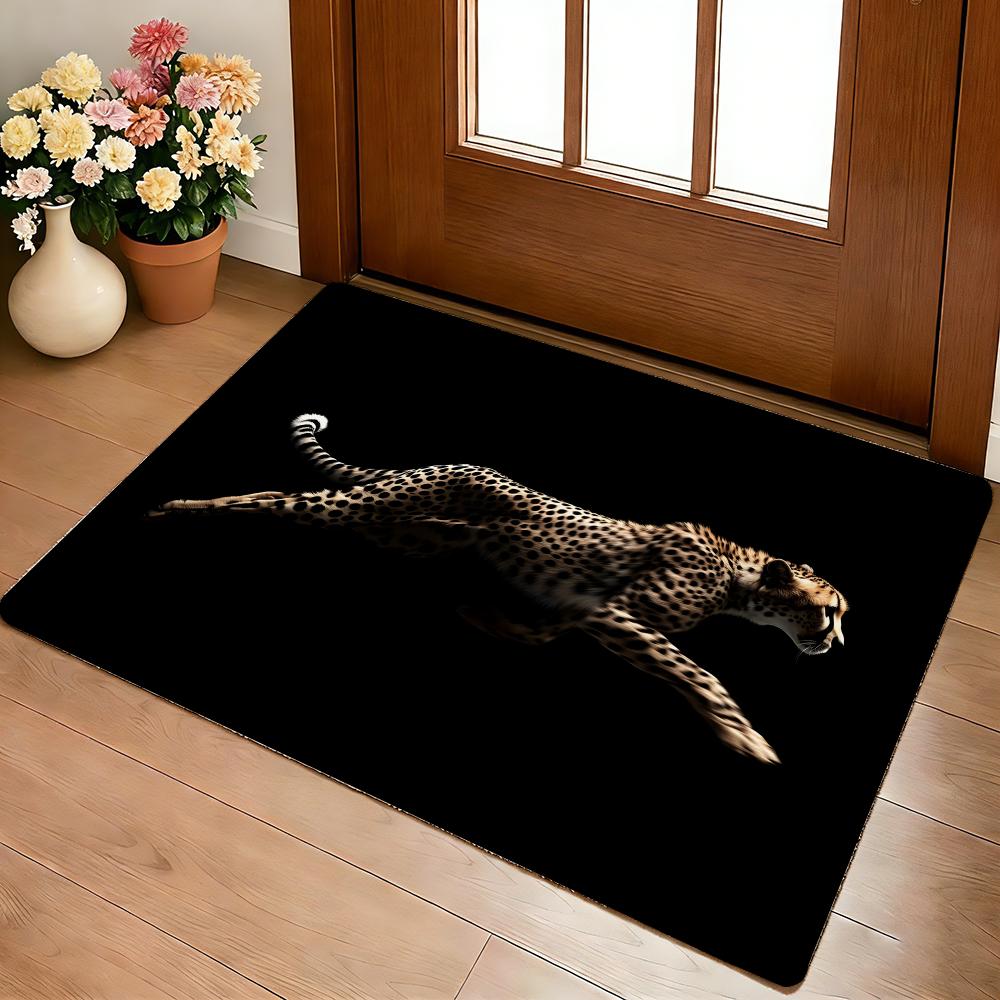 Animal Cool L-leopardS Fun Floor Mat Cozy Flannel Soft Thick Non-Slip Mat For Living Room Bedroom Kitchen Decor Rugs