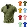 Heren Vintage Stijl Korte Mouw T-shirt Katoen Linnen Stof Speciaal V-Hals Ontwerp Gerafelde Randen Casual Pasvorm Zomer Shirt