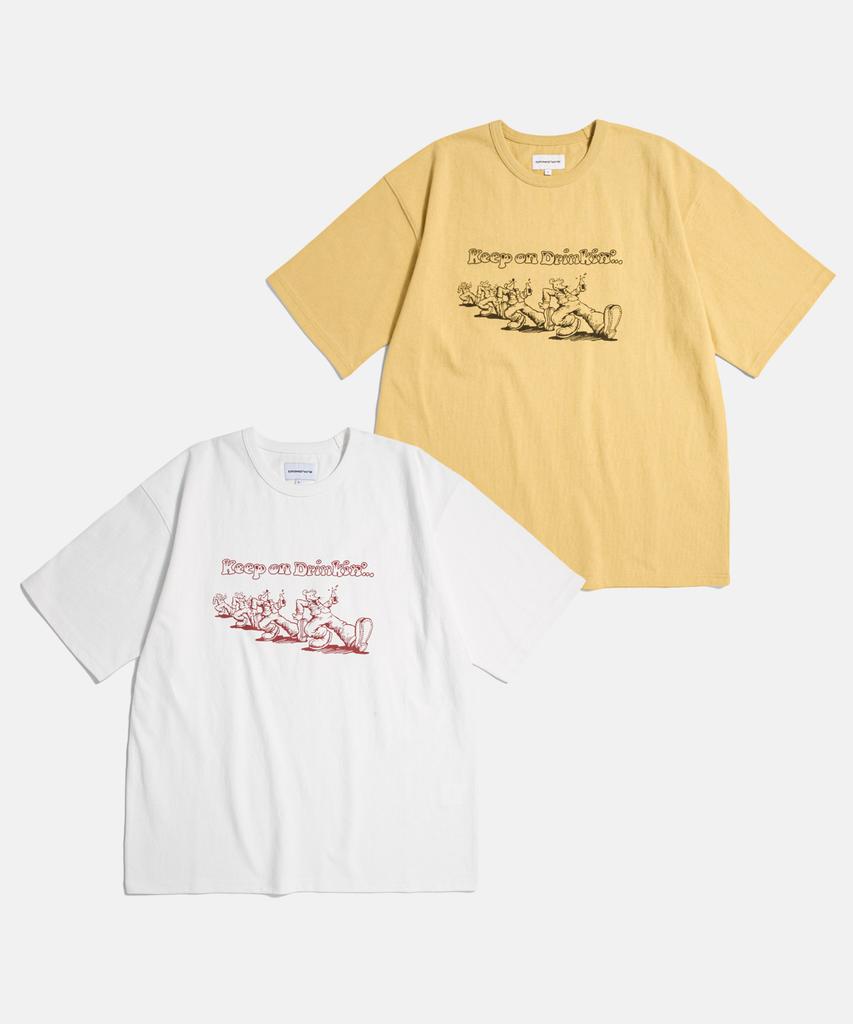 ESPIONAGE Keep On Drinkin Heavyweight Tee Vintage Yellow