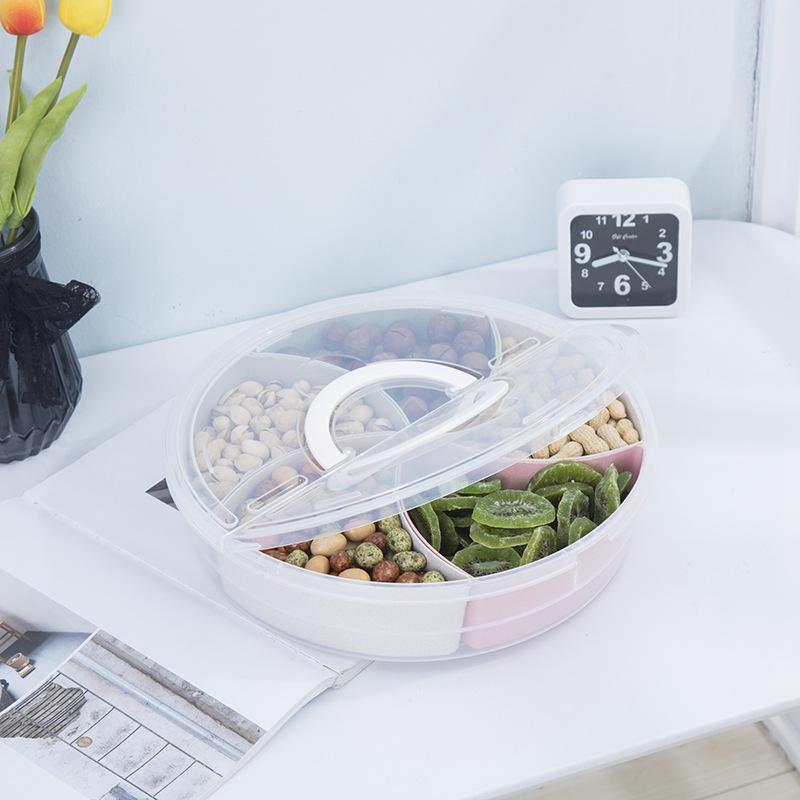 Personalised portable moisture compartment with lid PPS plastic dried fruit box large creative living room snack box candy tray