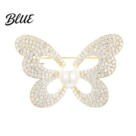 Faux Pearl Butterfly Pin Brooch Pin Hollow Shape Lapel