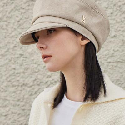 VA Studded Balloon Bellboy Cap Beige