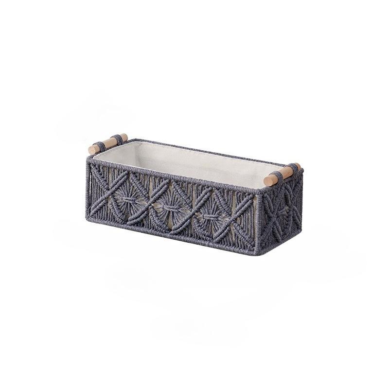 

1PC Desktop Storage Box Cotton Rope Woven Hemp Rope Storage Basket Hemp Rope Desktop Snack Storage Basket Household Goods