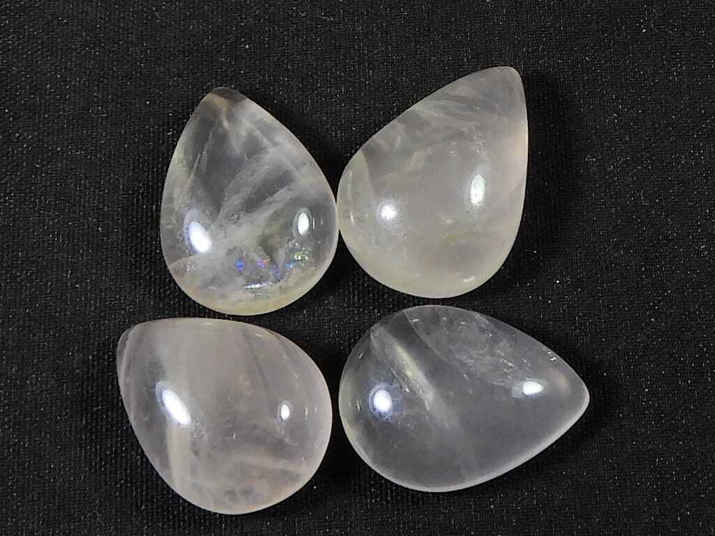 32Cts. Natural Baby Pink Rose Quartz Pear Loose Gemstone 4Pcs Lot 11X15MM RQ-1379