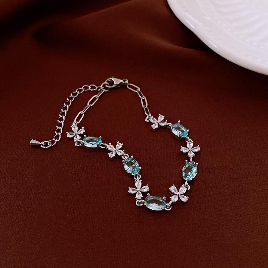 Zircon Flower Simple Niche Bracelet Light Luxury High Sense Fashion Versatile Bracelet Temperament Personalized Jewelry Women