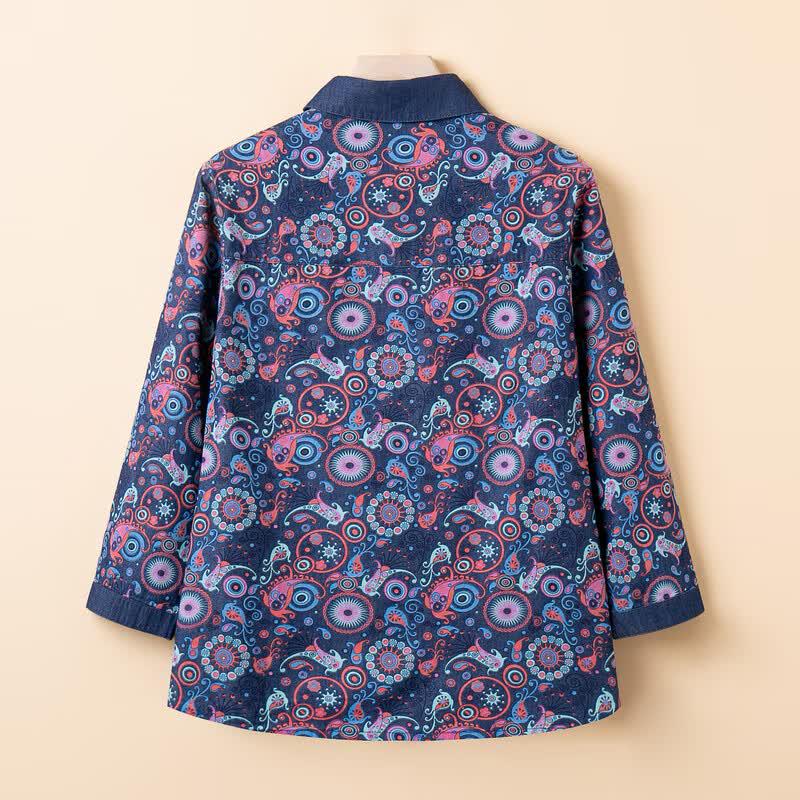 YUZHAOLIN Women's 100% Cotton Floral Shirt