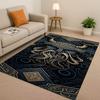 Classic Nordic Viking Totem Vegvisir Rune Valhalla Valknut Living Room Non-Slip Area Rug Carpet for Bedroom Sofa,Home Doormat
