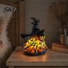 Halloween Ambient Lighting Witch/Ghost LED Lamp, Gothic Resin Ornament with Warm Light for Home Decor Decor, Desktop Spooky Night Party Glow Lamp