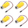 4pcs TT Motor Electric Gear Motor DC3-12V Dual Shaft Geared Motor Chassis Four Drive Car Motor Gearmotor for DIY Smart Car Robot