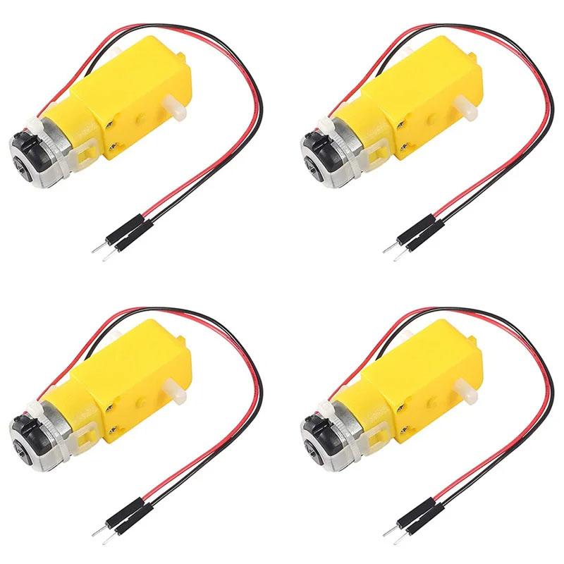 4pcs TT Motor Electric Gear Motor DC3-12V Dual Shaft Geared Motor Chassis Four Drive Car Motor Gearmotor for DIY Smart Car Robot