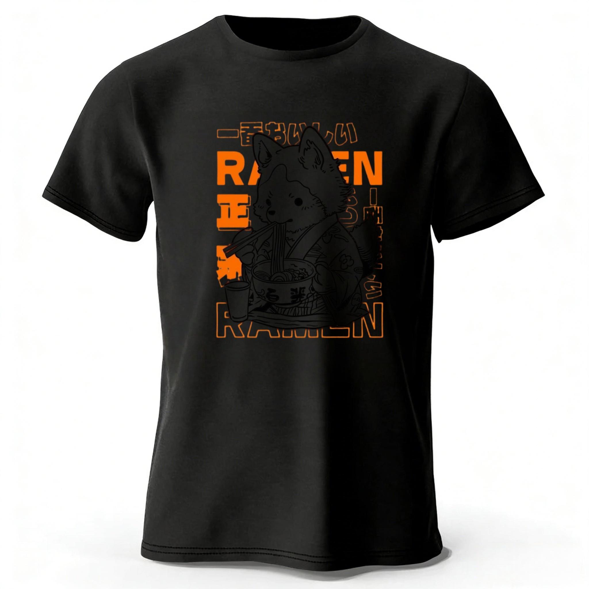 

Japanese Lamian Noodles Dog Mens New Fitness Sports Running Cotton Tshirt Womens Soft Breathable Short Sleeve Tshirt Top M