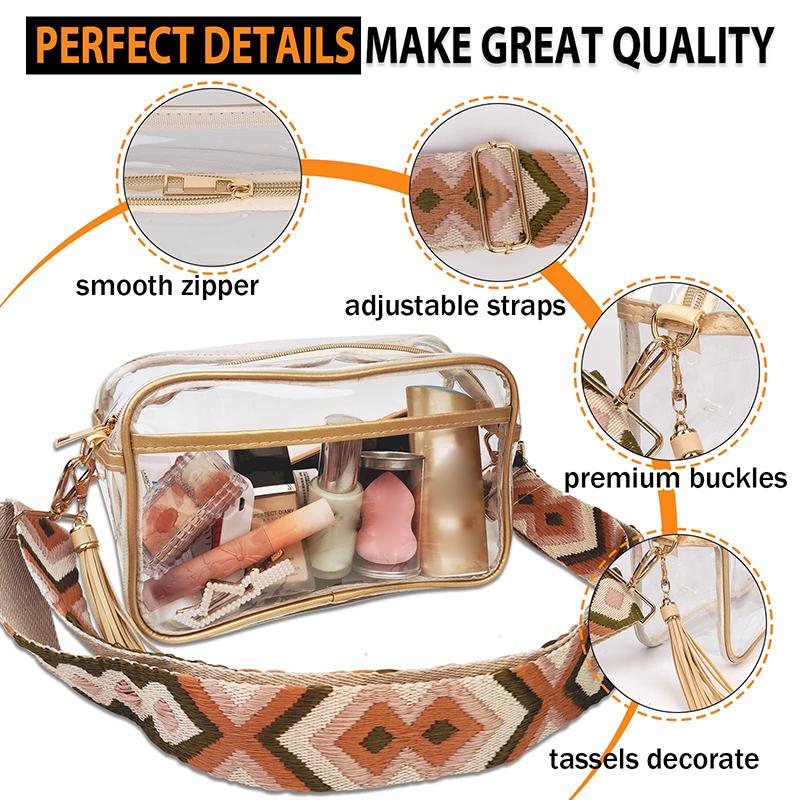 Yogodlns Summer INS Korean Beach Bag Transparent PVC Waterproof Travel Large Capacity Crossbody Bag Swimming Bag Storage Woman's Bag