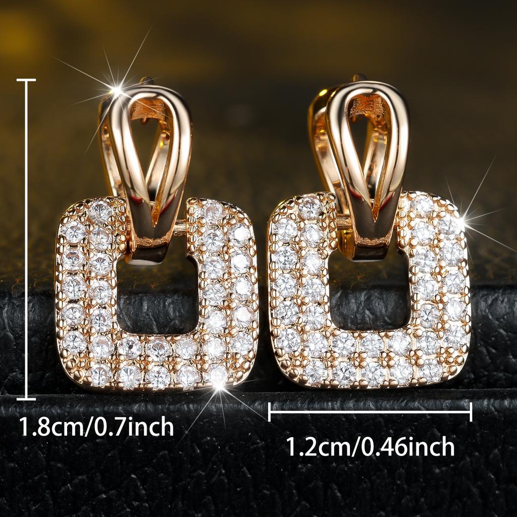 Crystal White Zircon Stone Hoop Earrings For Women Vintage Gold Color Wedding Jewelry