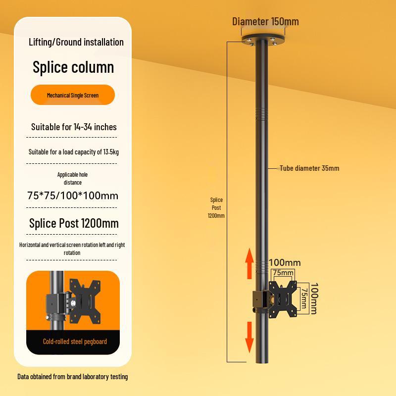 Dual Monitor Telescopic Rotating Stand with No-Drill Foldable Mount
