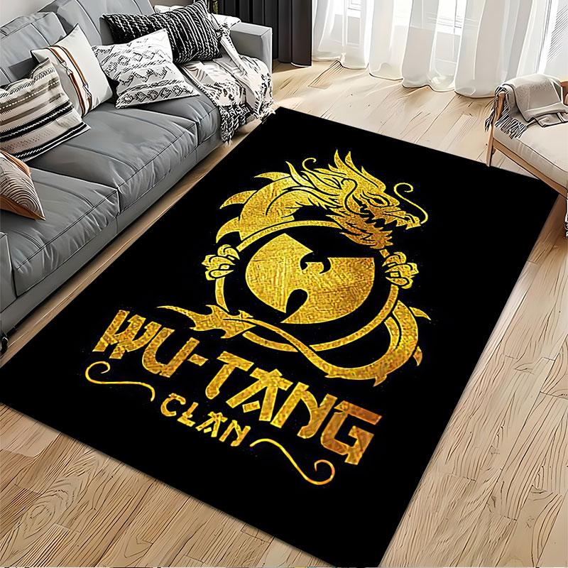 Diseño de Dragón Dorado del Wu-Tang Clan adecuado como alfombrilla antideslizante para el sofá del salón o del dormitorio