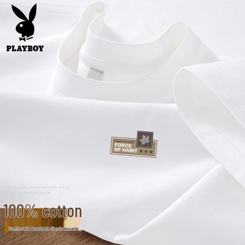 PLAYBOY Men s Pure Cotton Loose Fit Short Sleeve T-Shirt 2XL