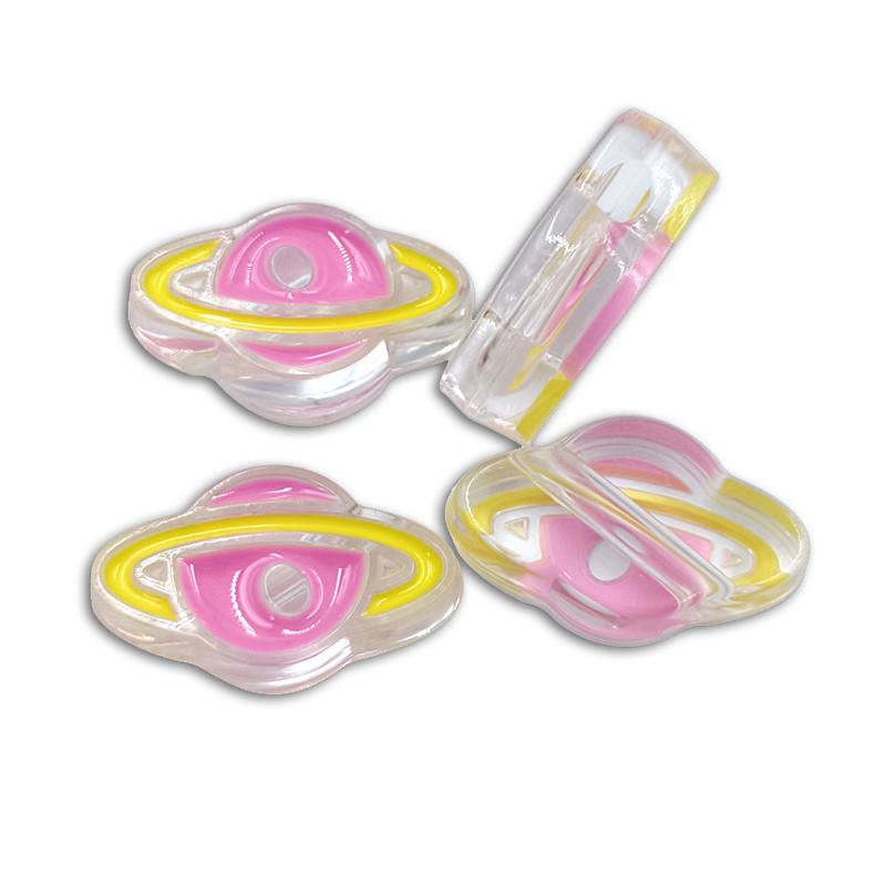 4Pcs 16*27mm Pendant Planet Acrylic Loose Beads DIY For Necklace Bracelet Jewelry Making