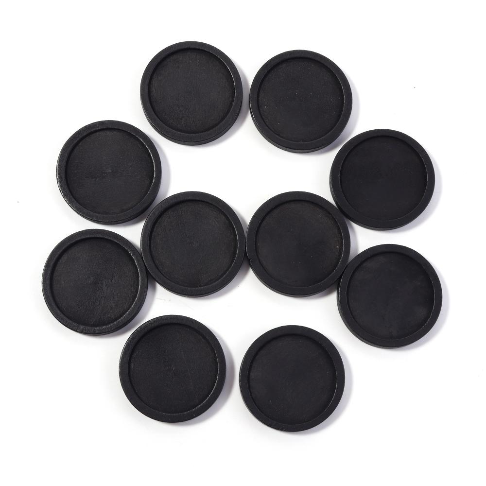 10Pcs Natural Wooden Cabochon Cameo Base Vintage Round Blank Setting Tray For Necklace Jewelry Making Findings Home Decoration