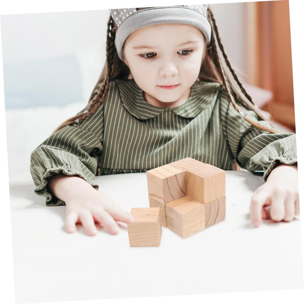 NOLITOY Set of 8 Unfinished Wood Blocks, 5cm Squares, for DIY Carving, Crafts, and Stamping