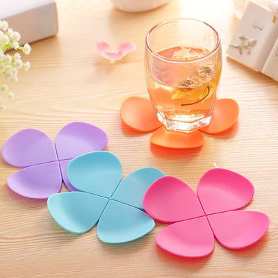 Glück Silikon Tassenuntersetzer Niedlicher Bunter Klee Tassenuntersetzer Tassenkissen Halter Getränke Tassen Platzset Matte Pads Kaffeeuntersetzer