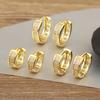 Nidin Hot Sale Round Hollow Design Hoop Earrings For Women Double Layer Shiny Crystal Zircon Fashion Versatile Ear Jewelry Gifts