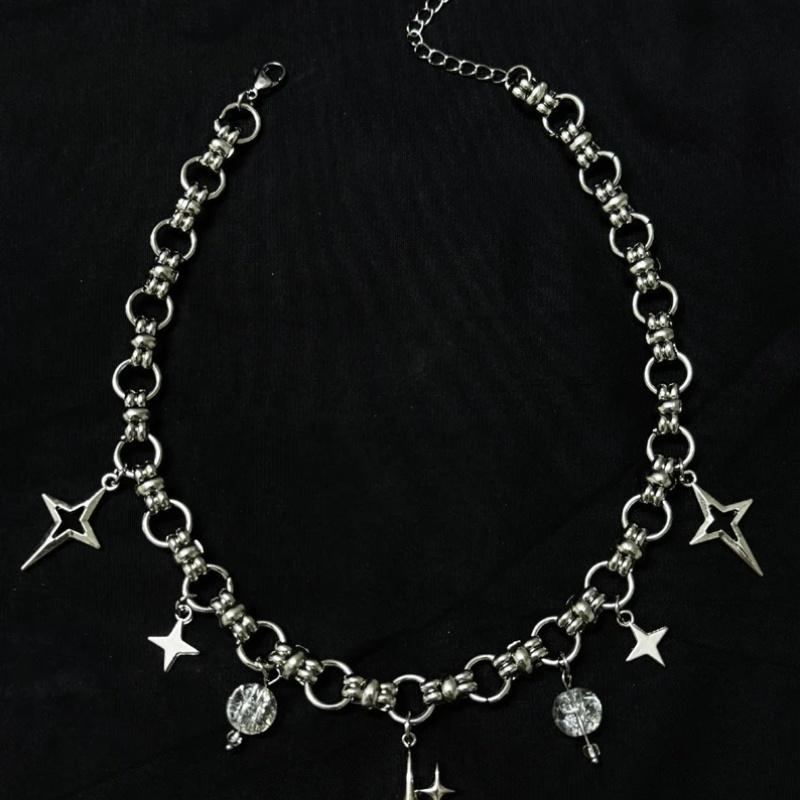 Handgefertigtes Y2K Sternarmband, Sternanhänger, Sternbrand-Armband, Streetstyle-Armband, Punk-Halskette, Y2K-Armband für Männer und Frauen