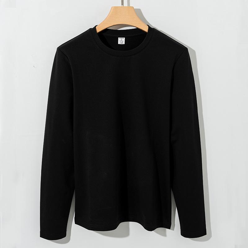 Pure Cotton T-shirt for Women Long Sleeve Round Neck Thickened Cotton Inner Layer Casual Base Shirt Machine Washing Cotton T-shirt for Women