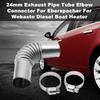24mm Elbow Exhaust Pipe For Webasto Heater With Clamps Air Parking Heater Connector Outlet Exhaust Connector