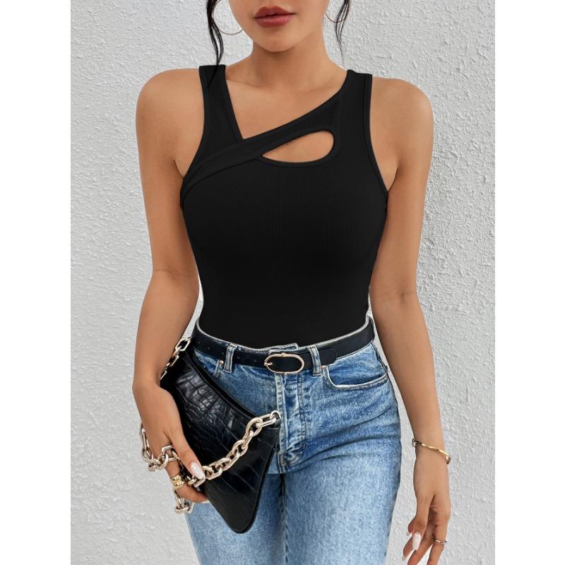 

Летний женский приталенный жилет без рукавов с вырезами, короткий рукав, универсальный, для отдыха XS чёрный
