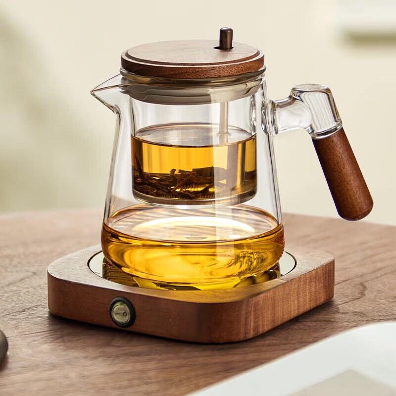 Qiwei One-Touch Glass Tea Infuser Teapot
