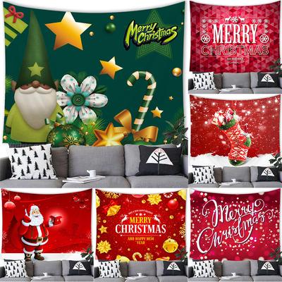 Merry Christmas Home Tapestry Santa Claus Print Wall Hanging Room Wall Decor Backdrop Fabric