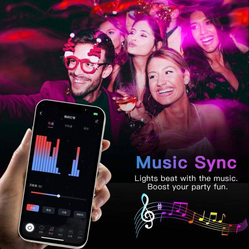 24V 5M 10M 20M 30M RGB LED Lights Strip Room Lamp Tape Music SYNC APP Remote Control Lus Led for Home Decor TV Backlight