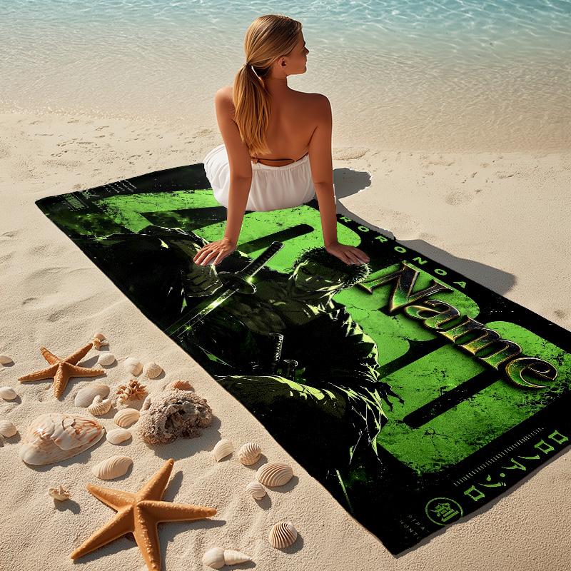Custom Name Zoro Theme Stylish printed beach towel,a quick-drying, absorbent mat suitable for the beach, pool, gym, and travel fans gift
