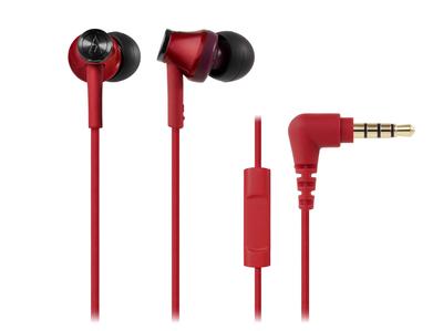 Earphones for Smartphones with Remote Red RD Audio-Technica In-ear Control/microphone ATH-CK350iS