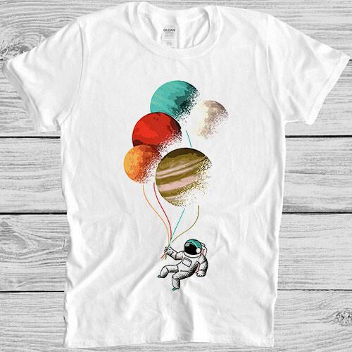 Spaceman Astronaut Planet Balloons Gift Mars Jupiter tFunny Tee T Shirt 4042 XL