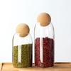 Spherical Cork-Sealed Glass Storage Jar for Cereal