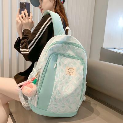 Ins Schoolbag Female Japanese Small Fresh Contrasting Color College Style Backpack Large Capacity Junior High School Student Backpack