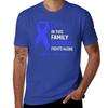 In This Family Nobody Fights Alone Ataxia Awareness Feather Ribbon T-Shirt blue archive anime mens t shirts casual stylish