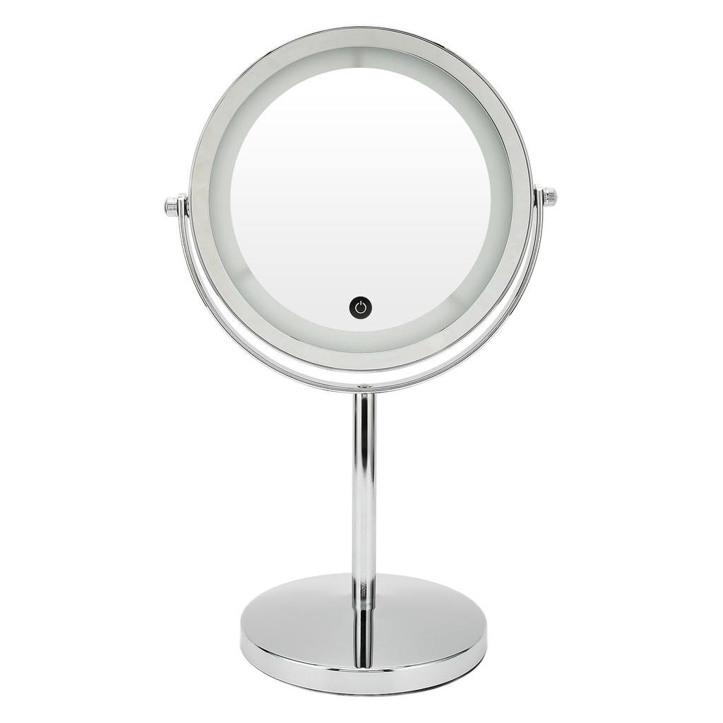 LED Licht Make-up Spiegel Rund Doppelseitiger Vergrößerungsspiegel Standspiegel für Zuhause Badezimmer