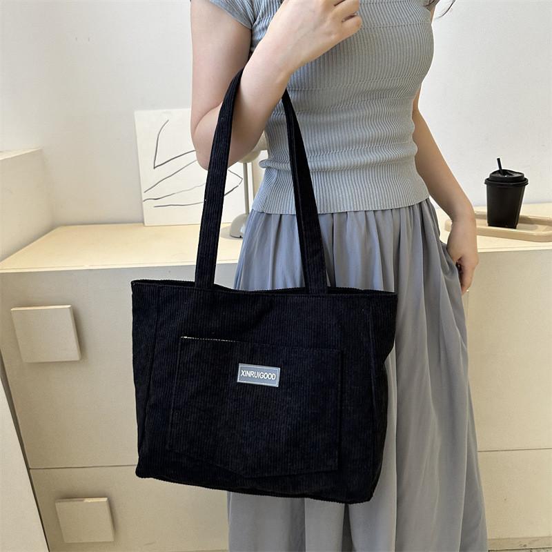 Cotton Shoulder Bag With Magnetic Closure For Daily Casual Use