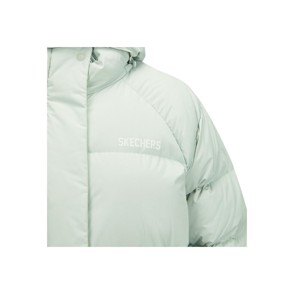 Skechers Outdoor Series Windproof Water-Repellent Oil-Resistant Warm Comfortable Sports Casual Long Hooded Down Jacket Women Outerwear L424W203-04X2