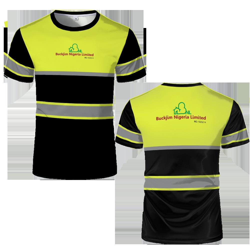 T-shirt da Lavoro di Sicurezza 3D in Cotone da Uomo - Traspirante, Assorbente il Sudore, Comoda a Maniche Corte, Uniforme Sportiva