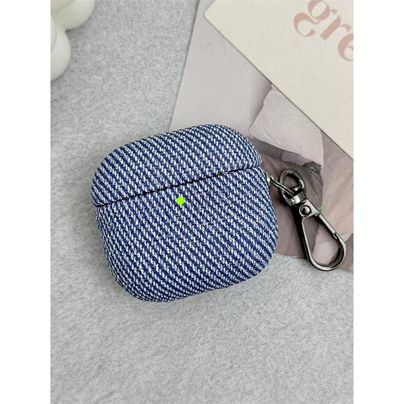 Niche Striped Cloth Pattern Is Suitable for AirPods1 Earphone Cover Creative Pro Second Generation Anti-drop Hard Case 1st Generation New Pro1