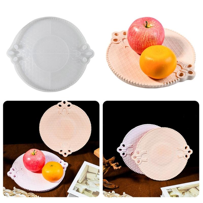 Flexible Silicone Resin Mold for Dish Epoxy Grid Texture Tray Making Mould Creative Storage Plate Accessory Mould