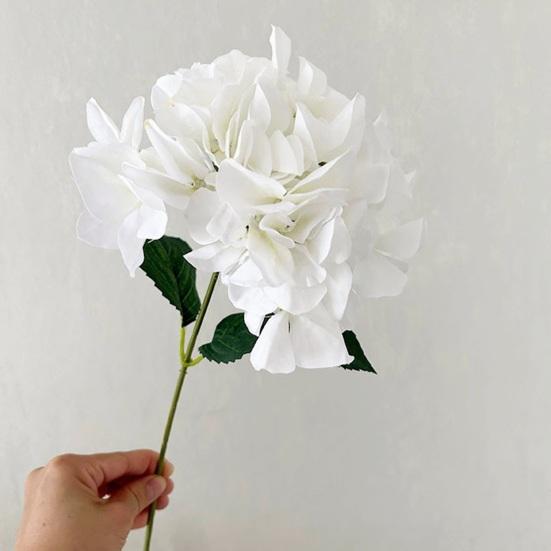 Real Touch Artificial Hydrangea Flower 14 Inch Large Full Faux Silk Hydrangea Flower with Stem for Floral Arrangement Home Table